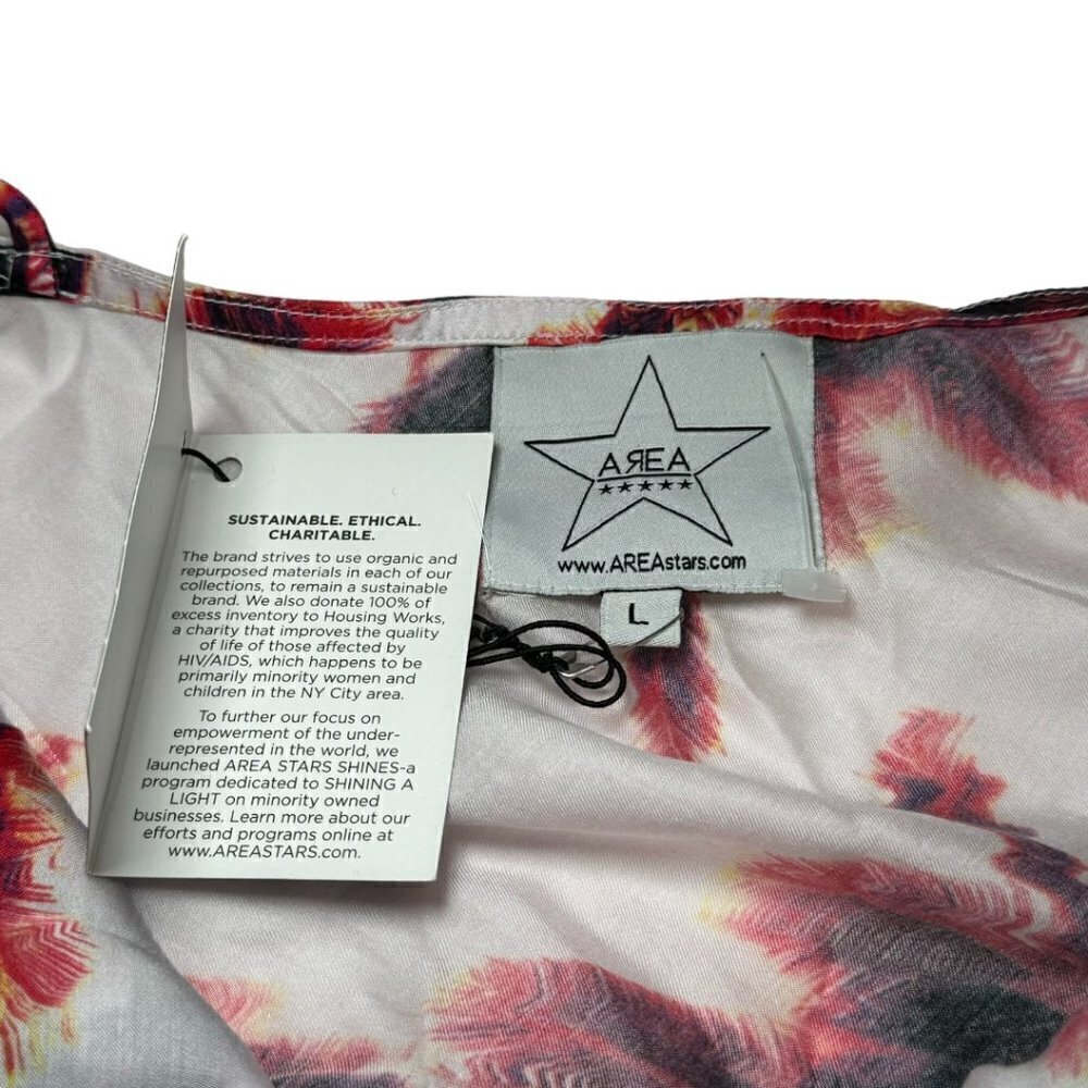 NWT Area Stars Palm Print Mini Slip Dress‎ Size L Women $125 - Picture 9 of 9